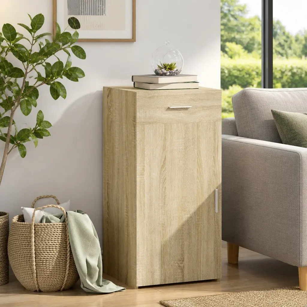Brown Engineered Wood Sideboard Cabinet
