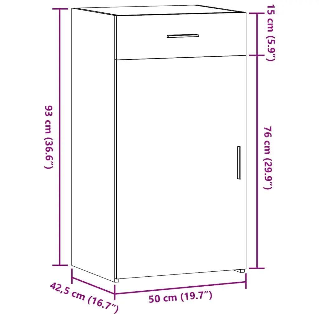 Sideboard Cabinet Storage Engineered Wood 50 x 42.5 x 93 cm White