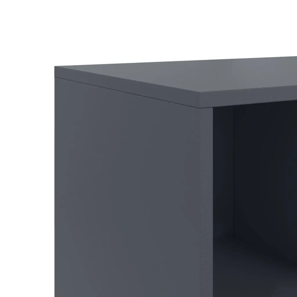 Sideboard Storage Cabinet Anthracite Steel 100.5 x 39 x 72 cm with Wheels for Bedroom Living Room Furniture