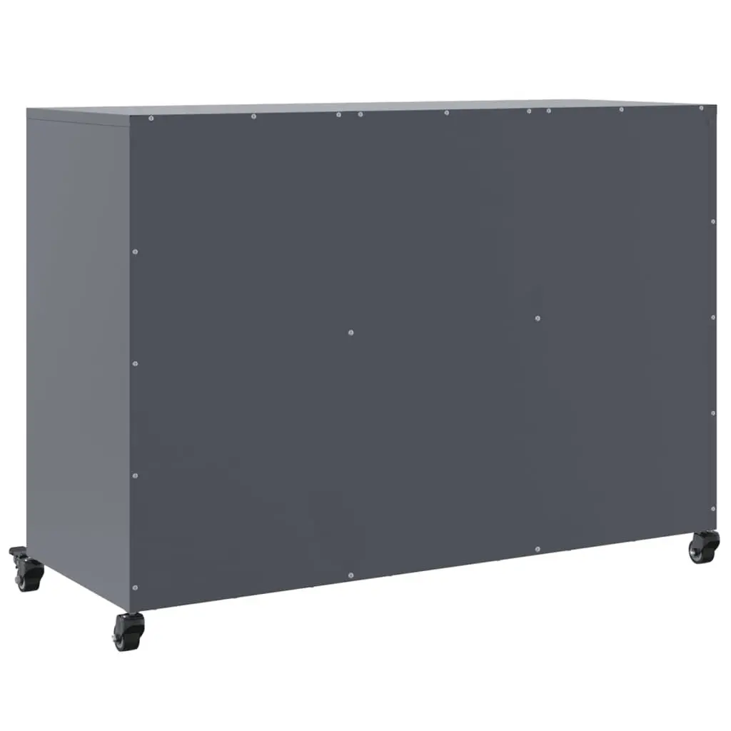 Sideboard Storage Cabinet with Wheels 100.5x39x72 cm Anthracite