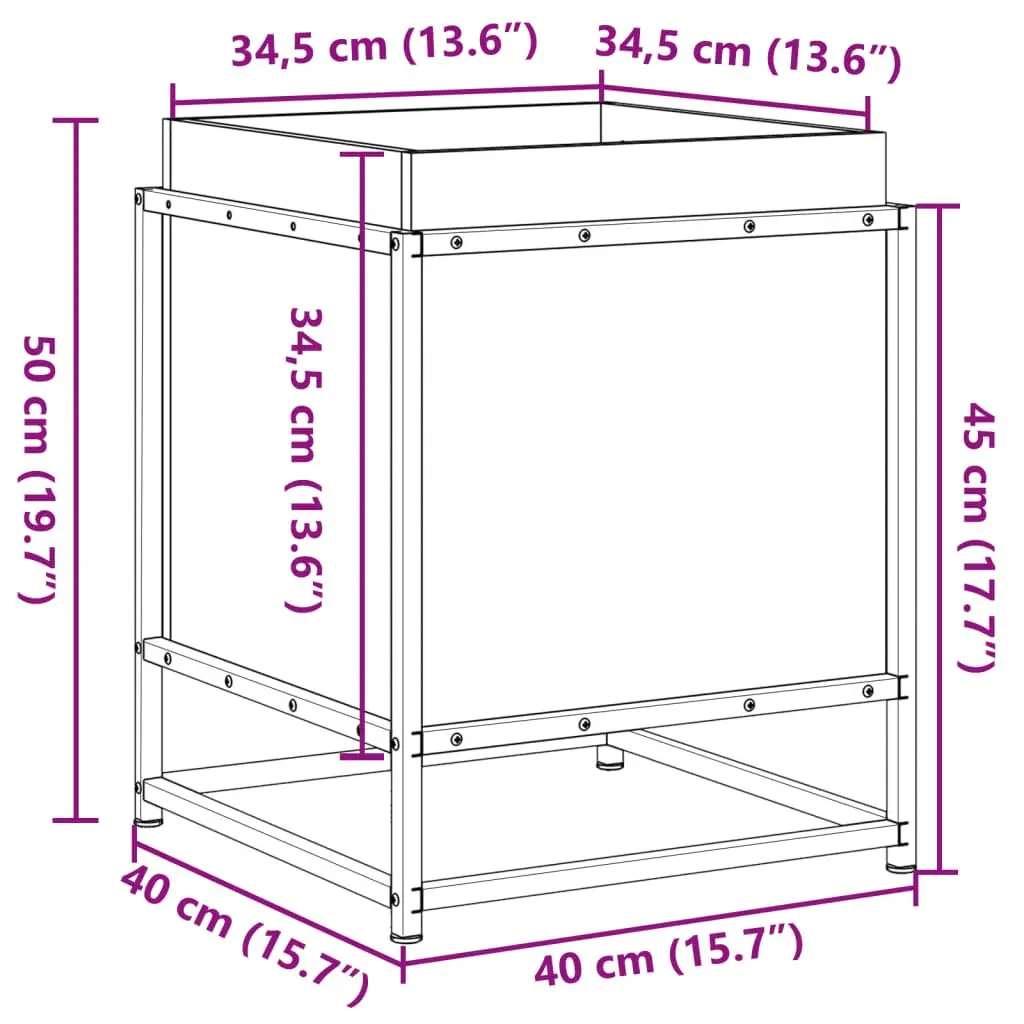 Garden Planter Box Outdoor Raised Bed 40x40x50cm Brown Impregnated Pine Wood