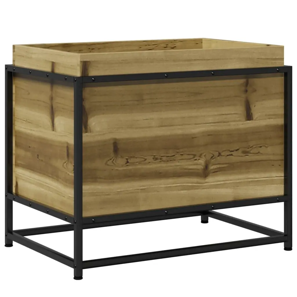 Garden Planter Box Outdoor Patio Flower Bed 60x40x50cm Brown Impregnated Pine Wood