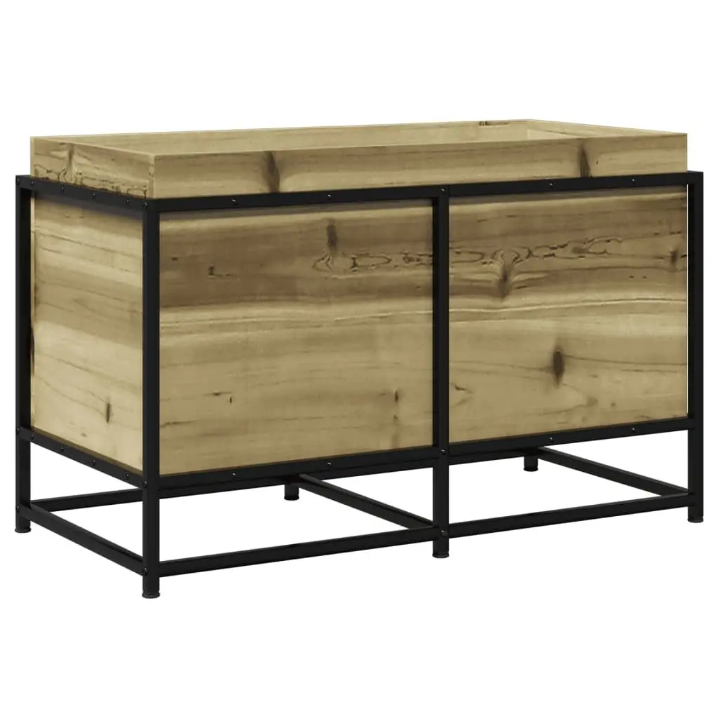 Garden Planter Box Outdoor Patio 80x40x50cm Brown Impregnated Pine Wood