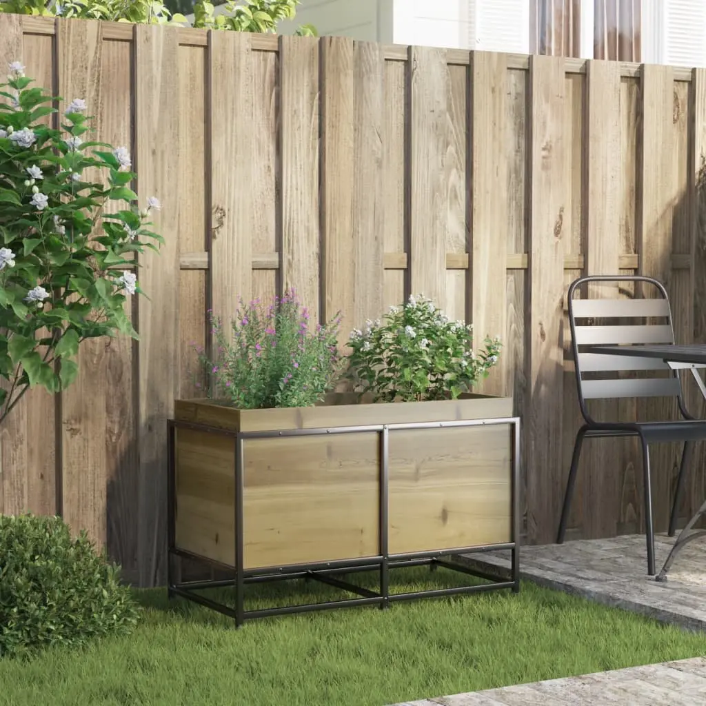 Garden Planter Box Outdoor Patio 80x40x50cm Brown Impregnated Pine Wood