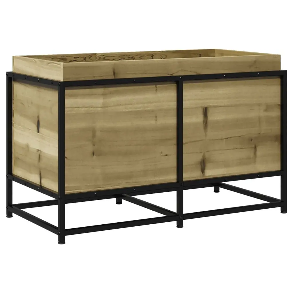 Garden Planter Box Outdoor Patio 80x40x50cm Brown Impregnated Pine Wood