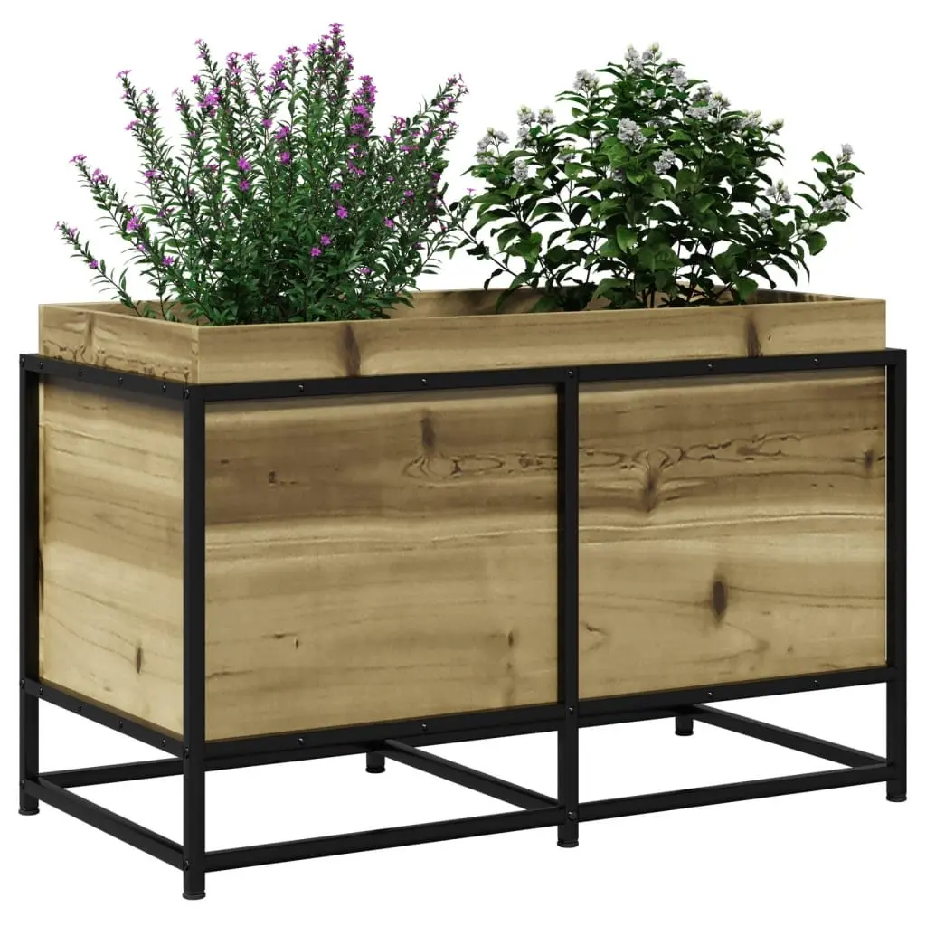 Garden Planter Box Outdoor Patio 80x40x50cm Brown Impregnated Pine Wood