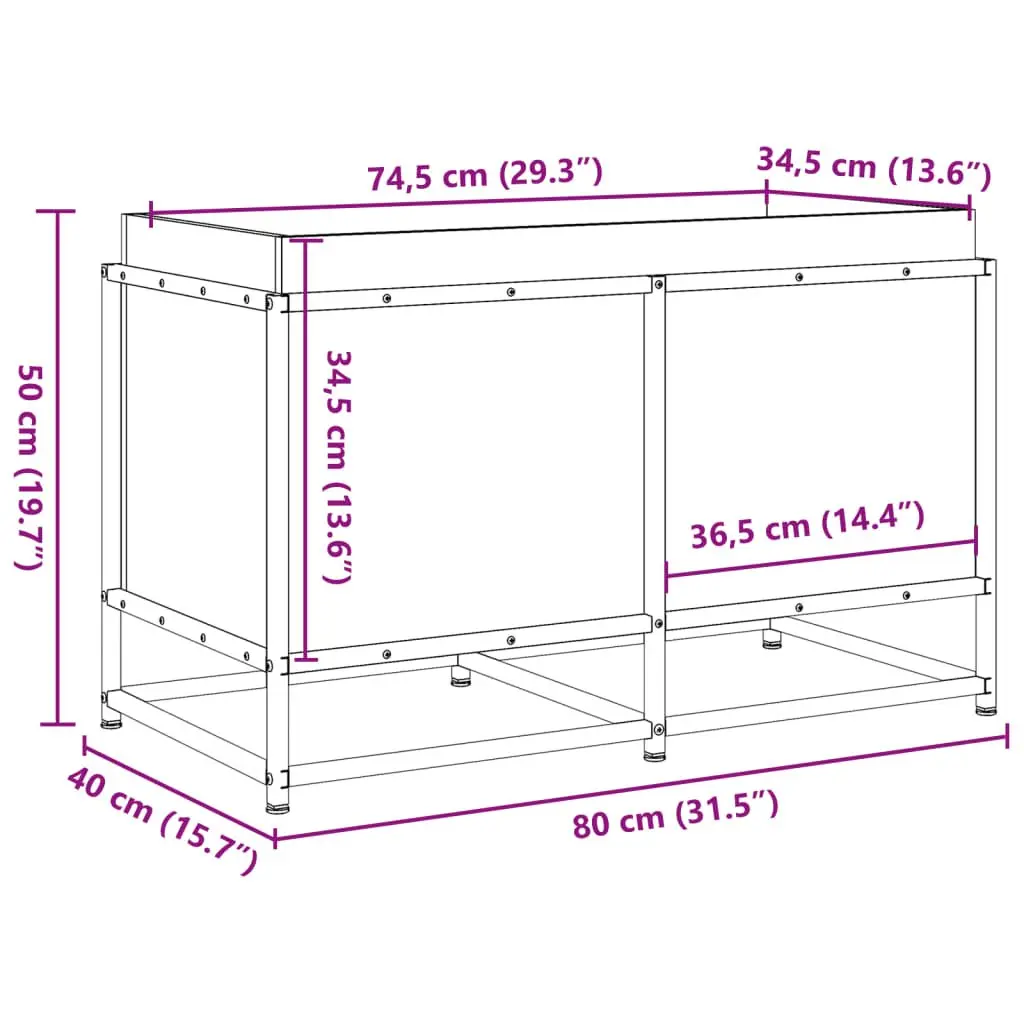 Garden Planter Box Outdoor Patio 80x40x50cm Brown Impregnated Pine Wood