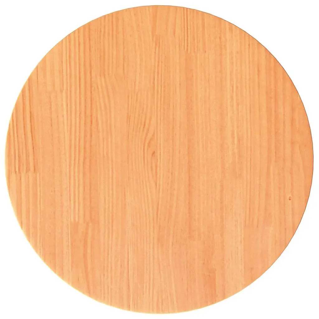 Round Wooden Table Top Brown Ø40cm Solid Pinewood Wax Furniture Coffee Side