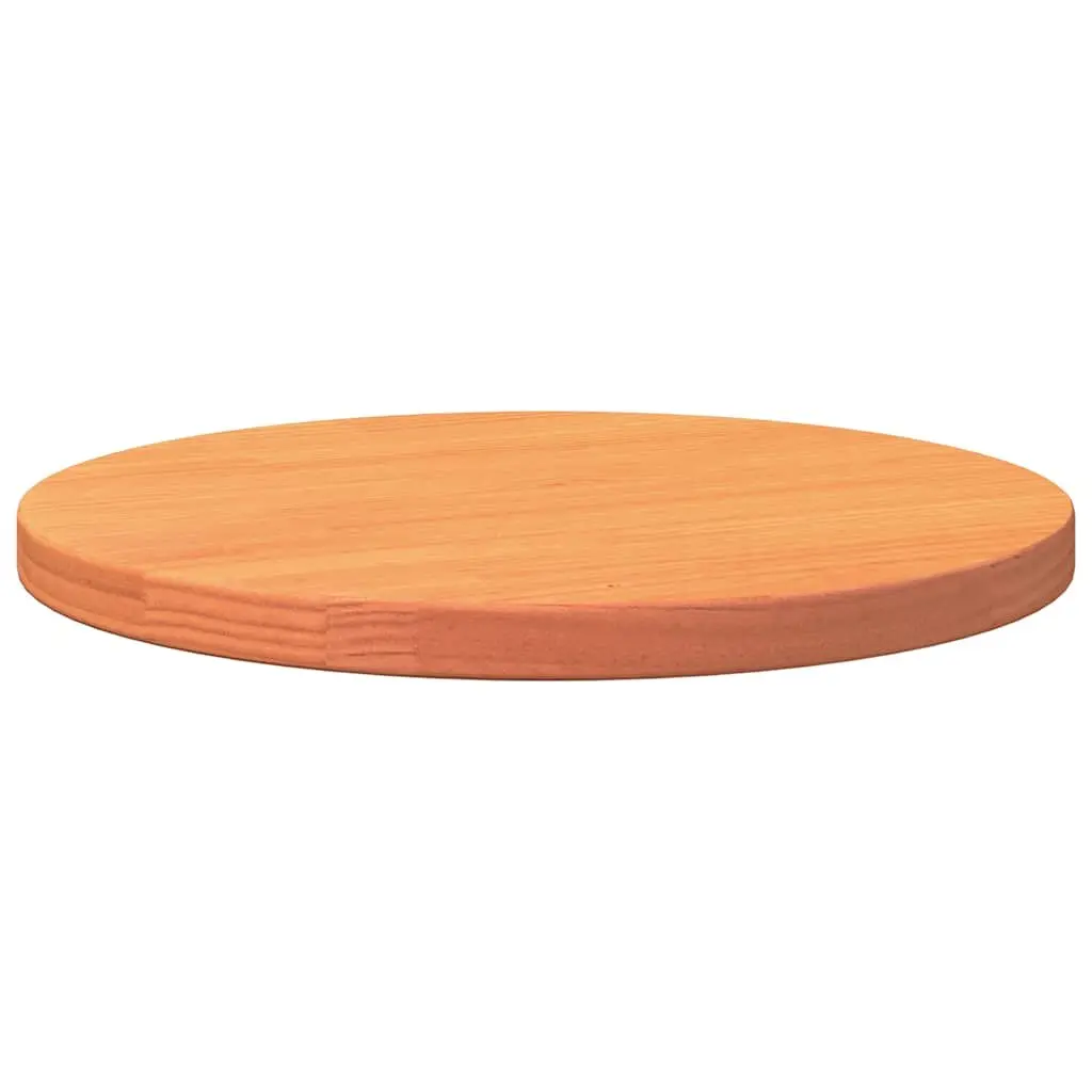 Round Wooden Table Top Brown Ø40cm Solid Pinewood Wax Furniture Coffee Side