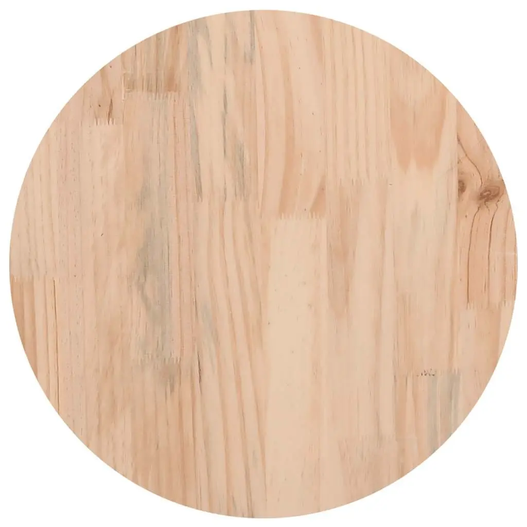 Round Wooden Table Top Brown Ø40cm Solid Pinewood Wax Furniture Coffee Side