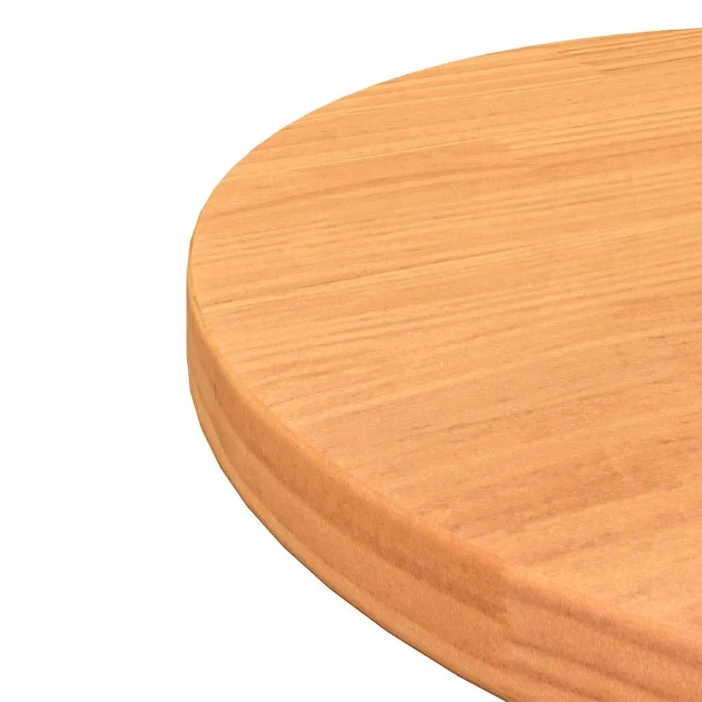Round Wooden Table Top Brown Ø40cm Solid Pinewood Wax Furniture Coffee Side