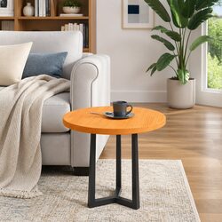 Durable Round Table Top in Brown Solid Pine