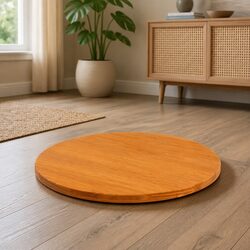 Practical Round Brown Table Top with Solid Build