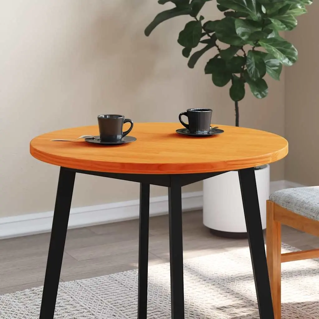 Round Brown Table Top with Solid Build