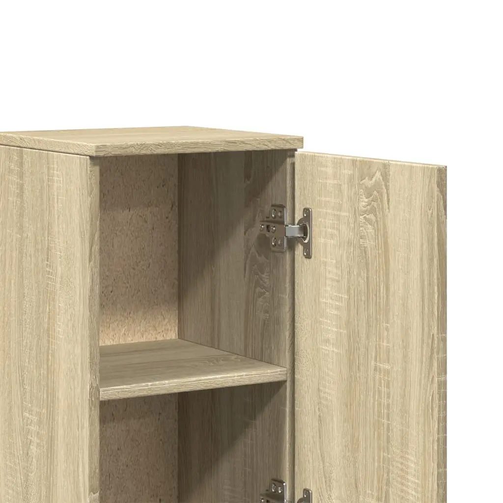 Bathroom Cabinet Storage Unit 30x30x190cm Brown Sonoma Oak with Shelves and Doors