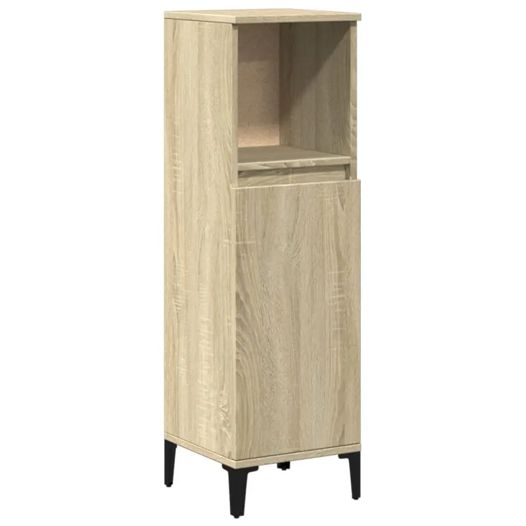 Bathroom Cabinet Storage 30x30x100cm Brown Engineered Wood
