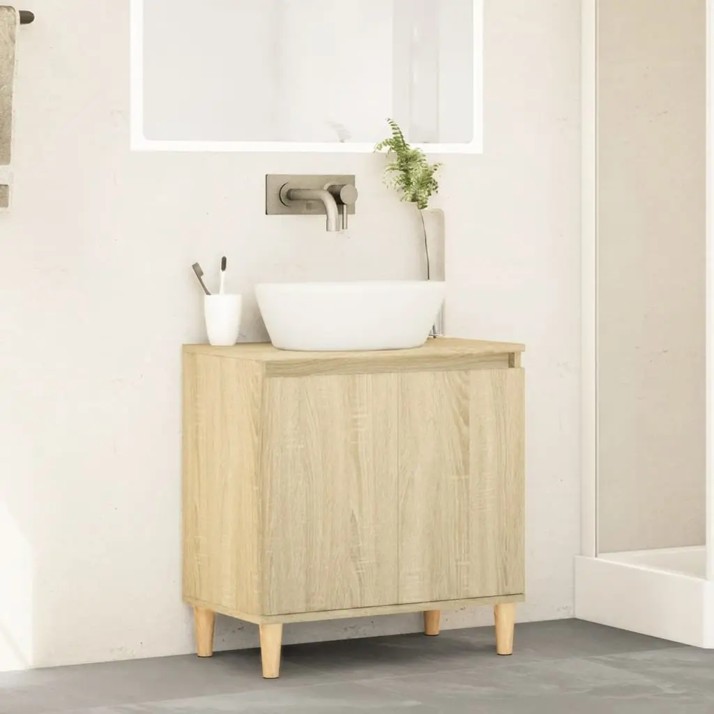 Bathroom Vanity Sink Cabinet Storage Unit 58x33x60 cm Brown