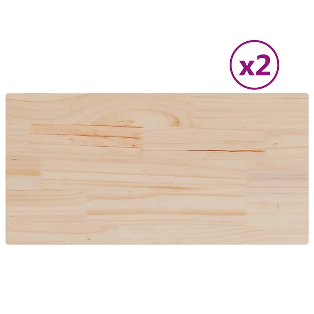 Solid Wood Pine Table Top Rustic Dining 90x45x1.7cm Brown