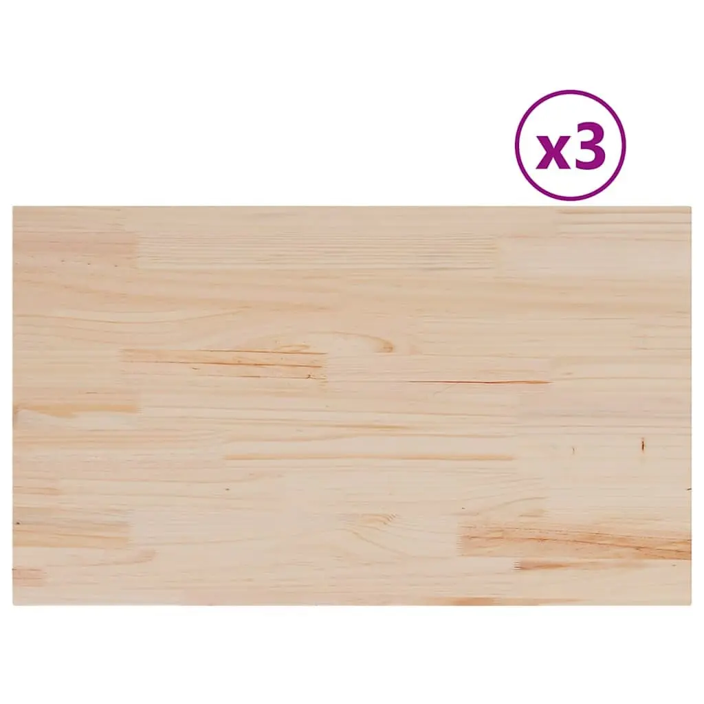 Wooden Table Tops Rectangular Pine 80x47x1.7 cm Brown 3 Piece
