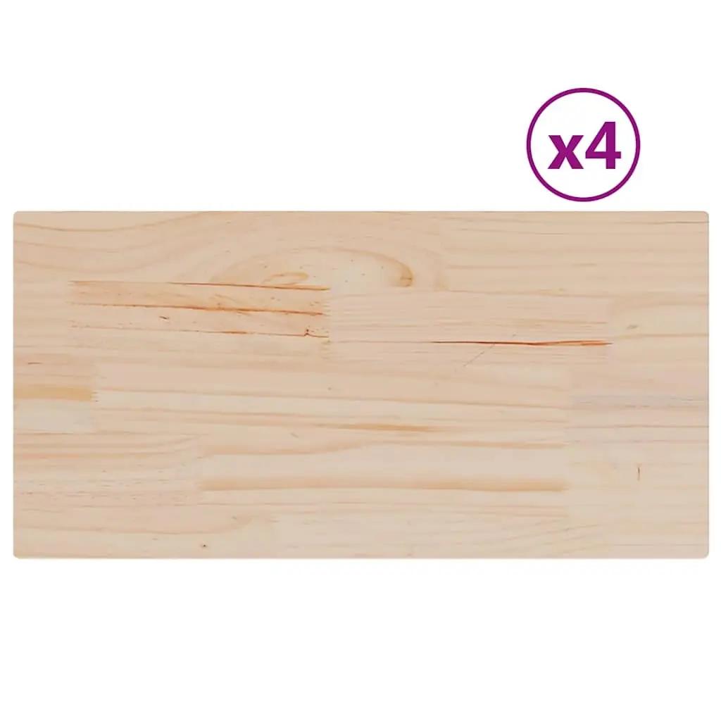 Rectangular Wooden Table Tops 4 pcs, Solid Pine Brown