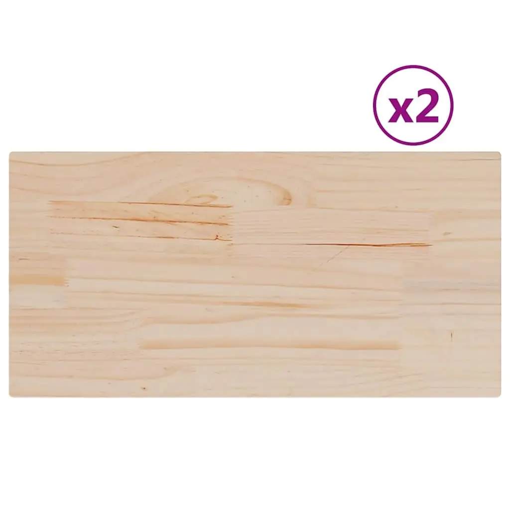 Wooden Table Tops 2 pcs Rectangular Solid Pine 60x30x2.5 cm Brown