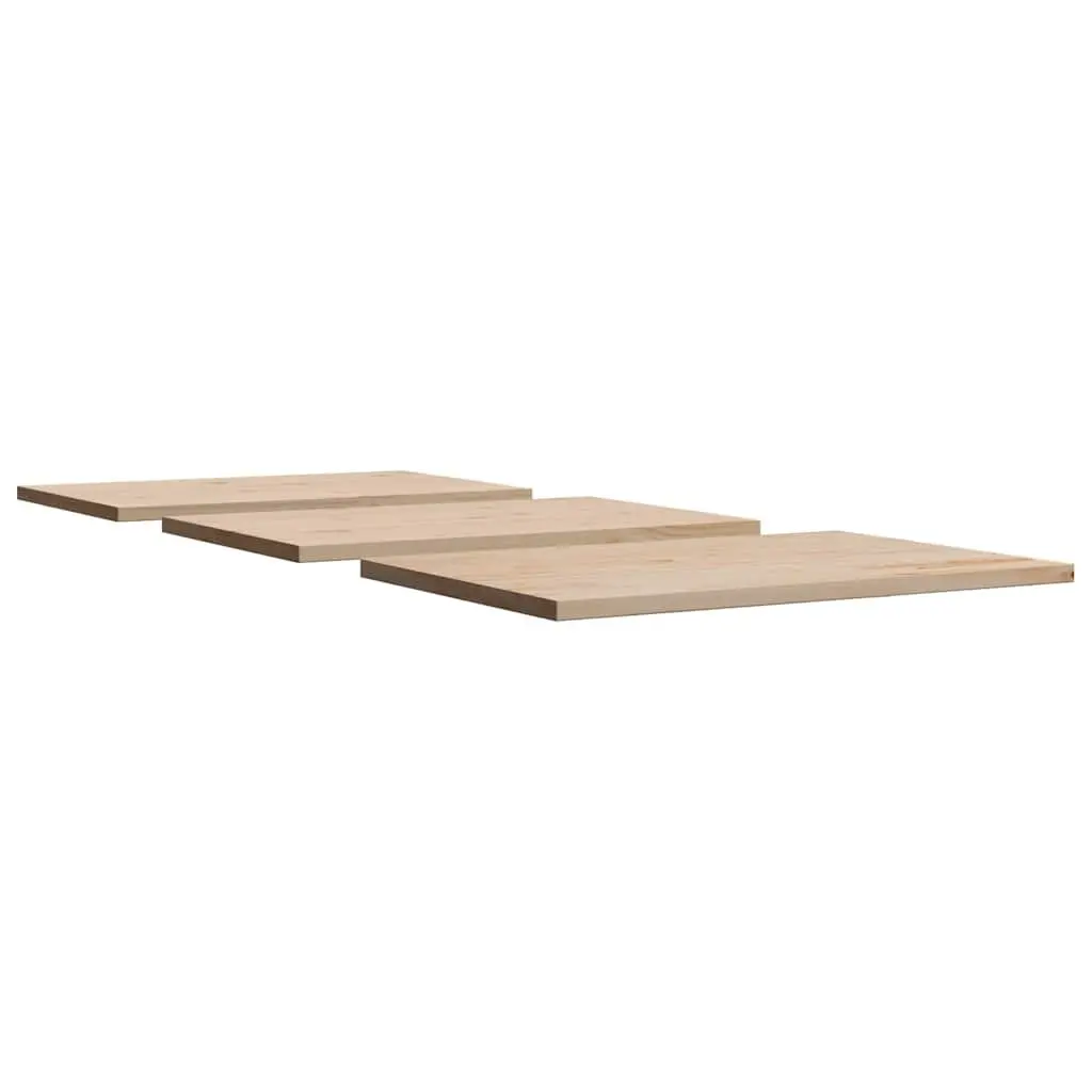 Rectangular Wooden Table Tops Replacement 80x53cm Solid Pine Wood Brown 3 Piece