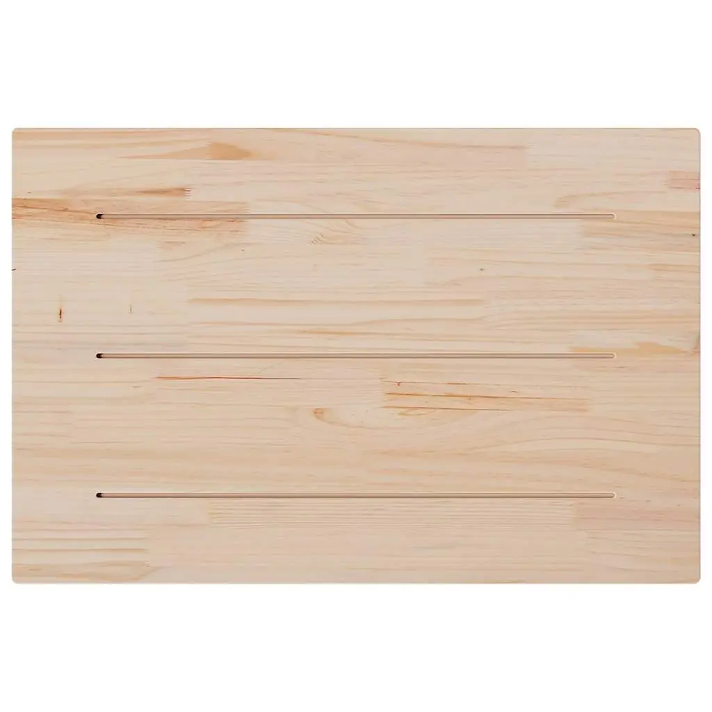 Rectangular Wooden Table Tops Replacement 80x53cm Solid Pine Wood Brown 3 Piece
