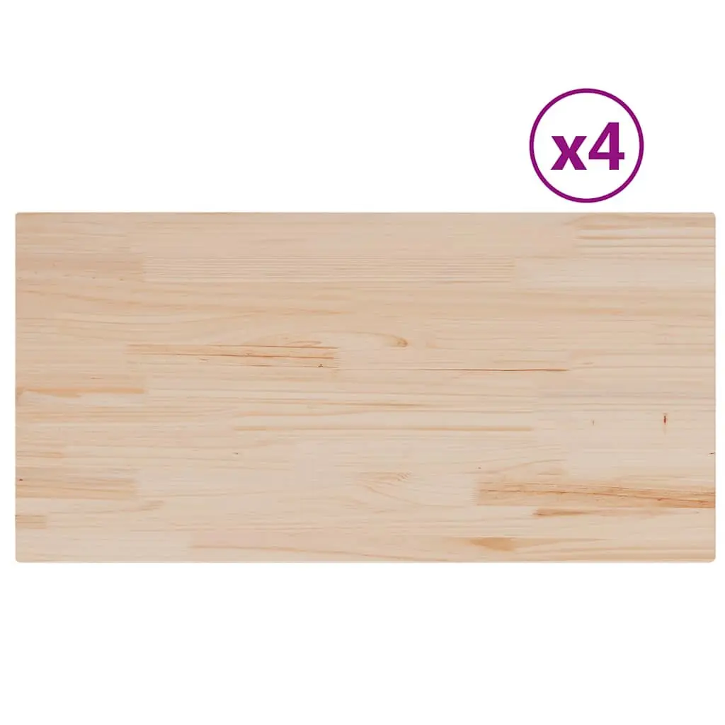 Wooden Table Tops Replacement 100x50cm Rectangular Solid Pine Wood Brown 4 Piece