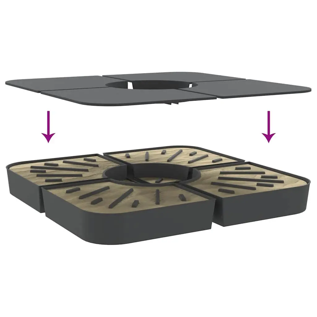 Parasol Base Set 4 Piece Outdoor Umbrella Foundation Anthracite