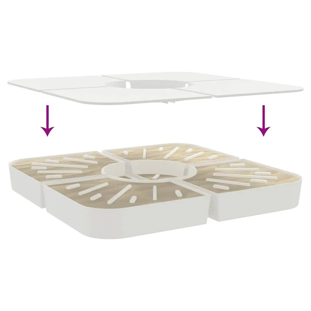 Parasol Base Set 4 Piece Sand Fillable Umbrella Foundation 100kg White
