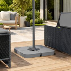 Reliable 4-Piece Parasol Base Set for Stability and Value Grey