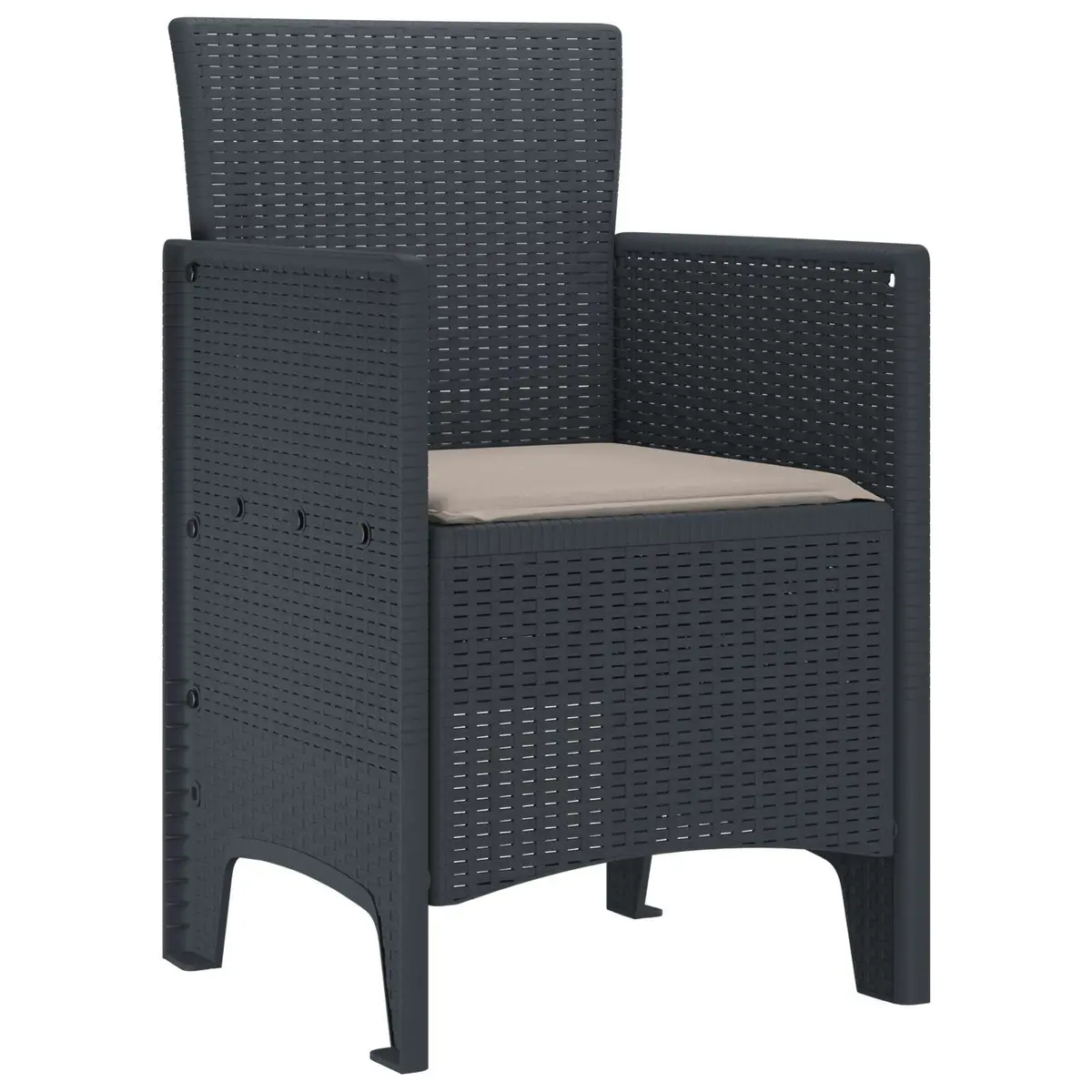 Garden Chair Outdoor Seating 53x49x85cm Anthracite 2 pcs