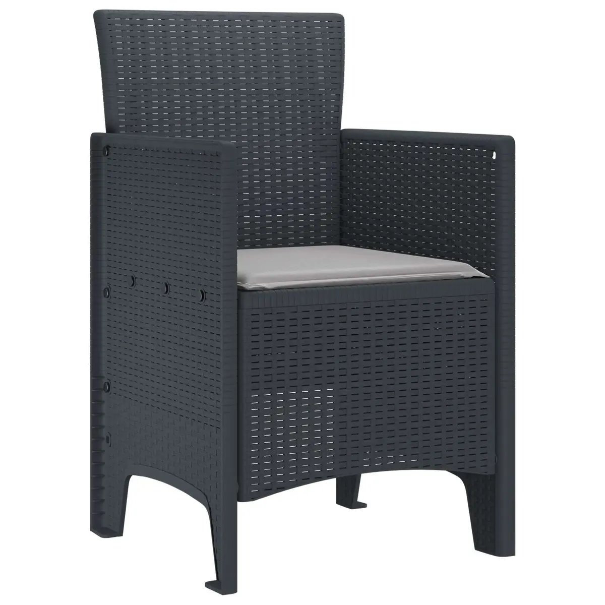 Outdoor Garden Chair 2 Piece Set Anthracite Modern Patio Seating Furniture