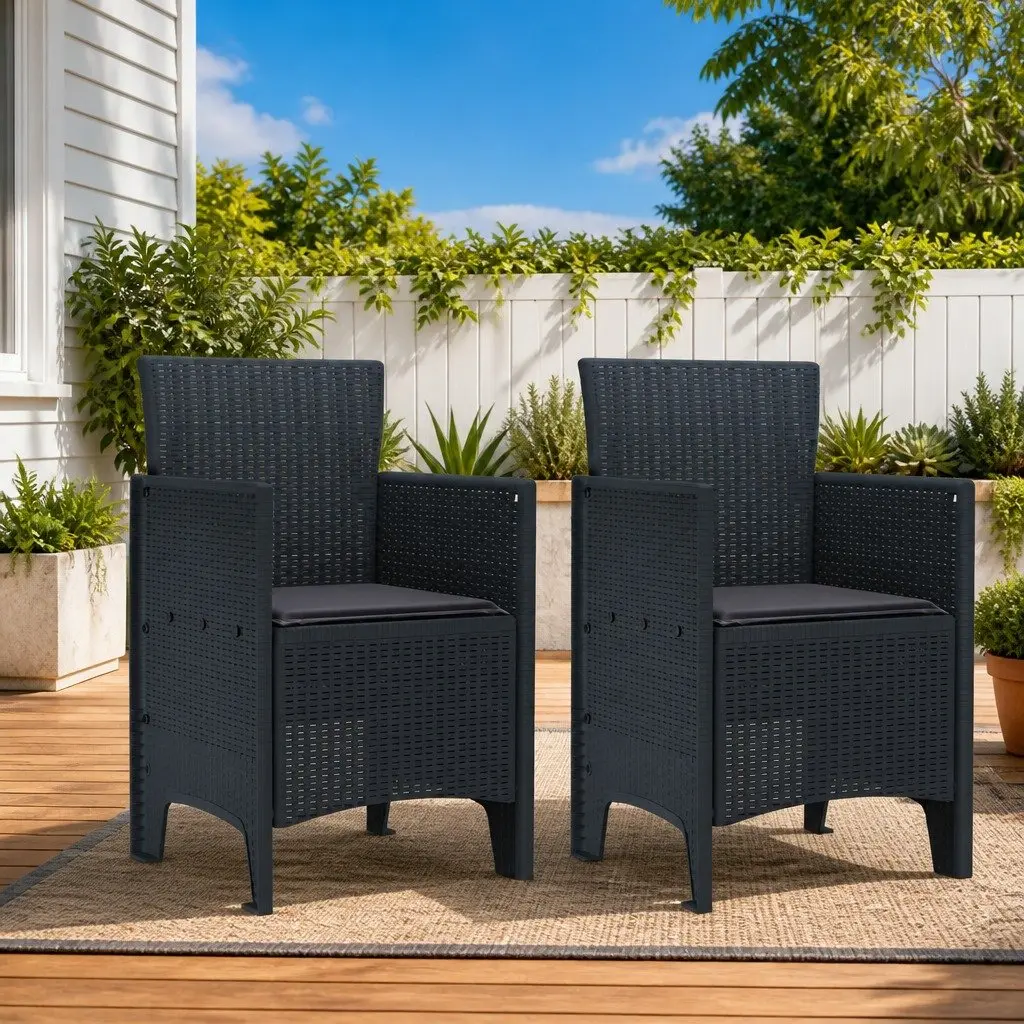 Anthracite Outdoor Chairs Set of 2