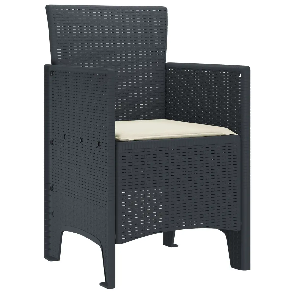 Outdoor Garden Chair Set 2pcs Anthracite Modern Seating Polypropylene