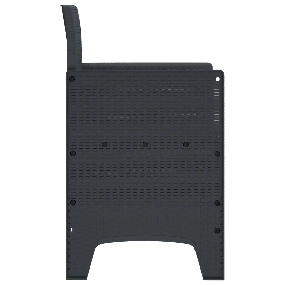 Outdoor Garden Chair Set 2pcs Anthracite Modern Seating Polypropylene