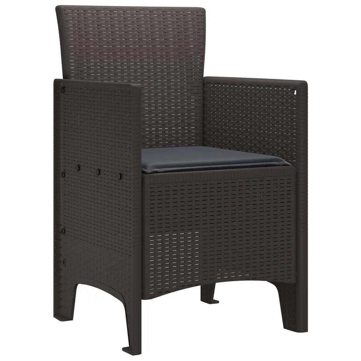 Brown Outdoor Garden Chair 2 pcs Set Modern Design Patio Seating Lounge