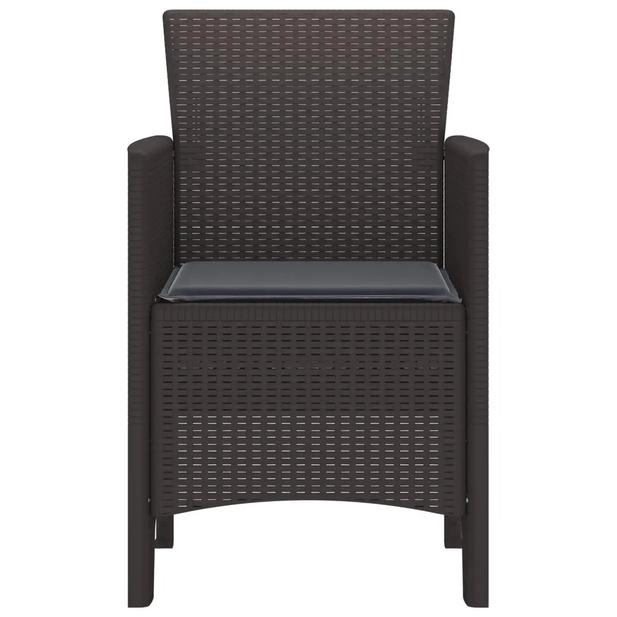 Brown Outdoor Garden Chair 2 pcs Set Modern Design Patio Seating Lounge