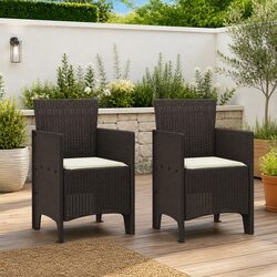 Comfortable Brown Outdoor Chairs Set of 2 - Affordable Quality