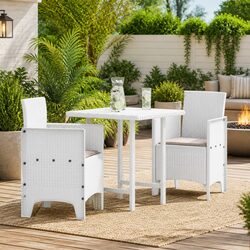Garden Chair 2 pcs White Outdoor Seating Polypropylene Modern Design Patio