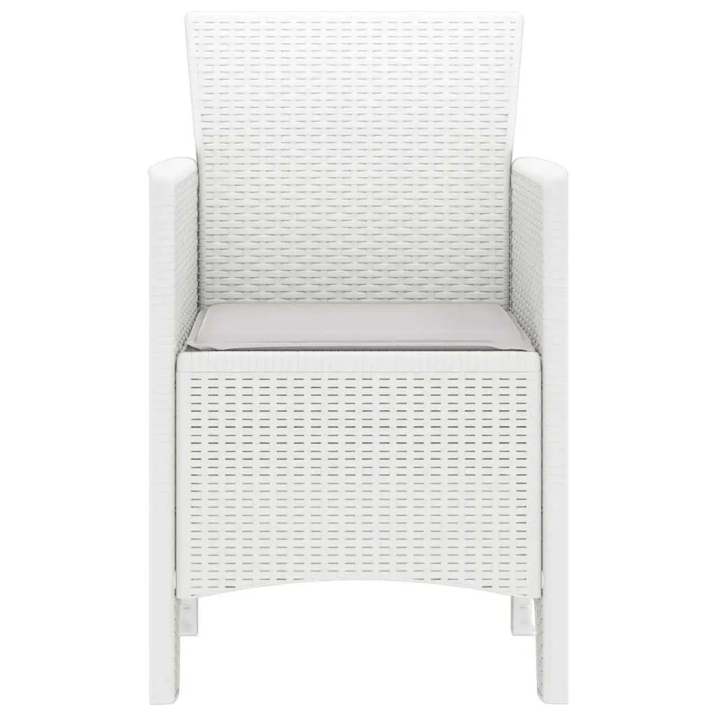 Outdoor Garden Chair Set 2pcs White Modern Seating 53x49x85cm