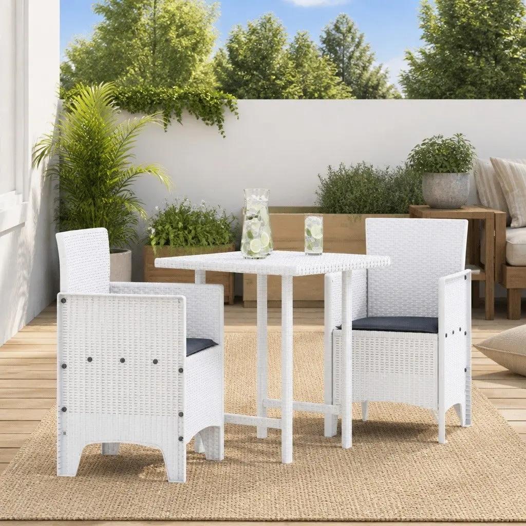 2 White Garden Chairs for Outdoors