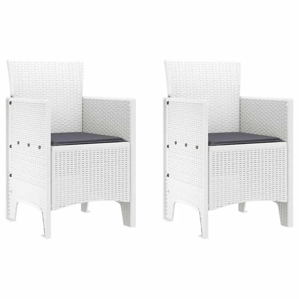 2 White Garden Chairs for Outdoors
