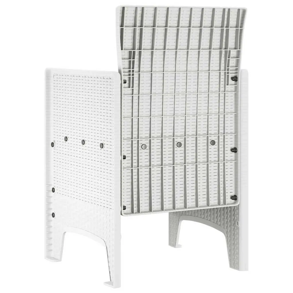 2 White Garden Chairs for Outdoors