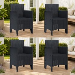 Comfortable 4-Piece Anthracite Garden Chair Set