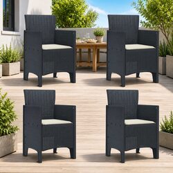 Reliable Anthracite Chair Set: 4 Durable Outdoor Chairs