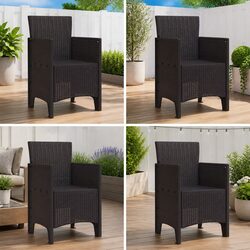 Reliable Brown Garden Chair Set - 4 Comfortable Seats