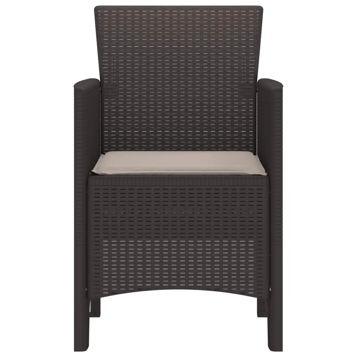 Garden Chair Set 4 Piece Outdoor Seating Brown Polypropylene