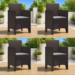 Warm and Reliable 4-Piece Brown Outdoor Chairs