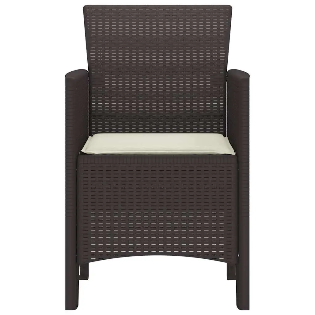 Garden Chair Set 4 Pieces Outdoor Seating Rectangular Brown